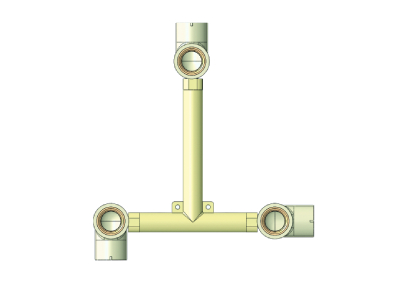 BRASS INSERTS FITTINGS Wall Mixer (Hot Down & Cold Side)